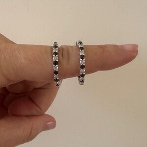 Elegant Diamond and Sapphire Hoop Earrings
